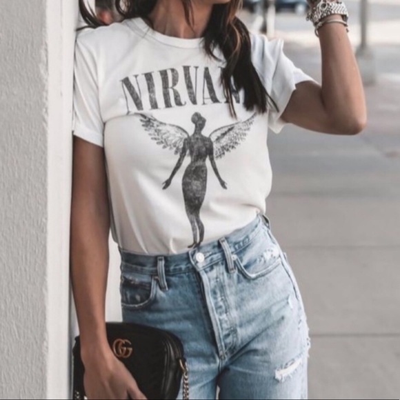 Nirvana Concert Angel Band Tee, New, Soft Cotton Nirvana Teeshirt, Boho - Picture 4 of 6